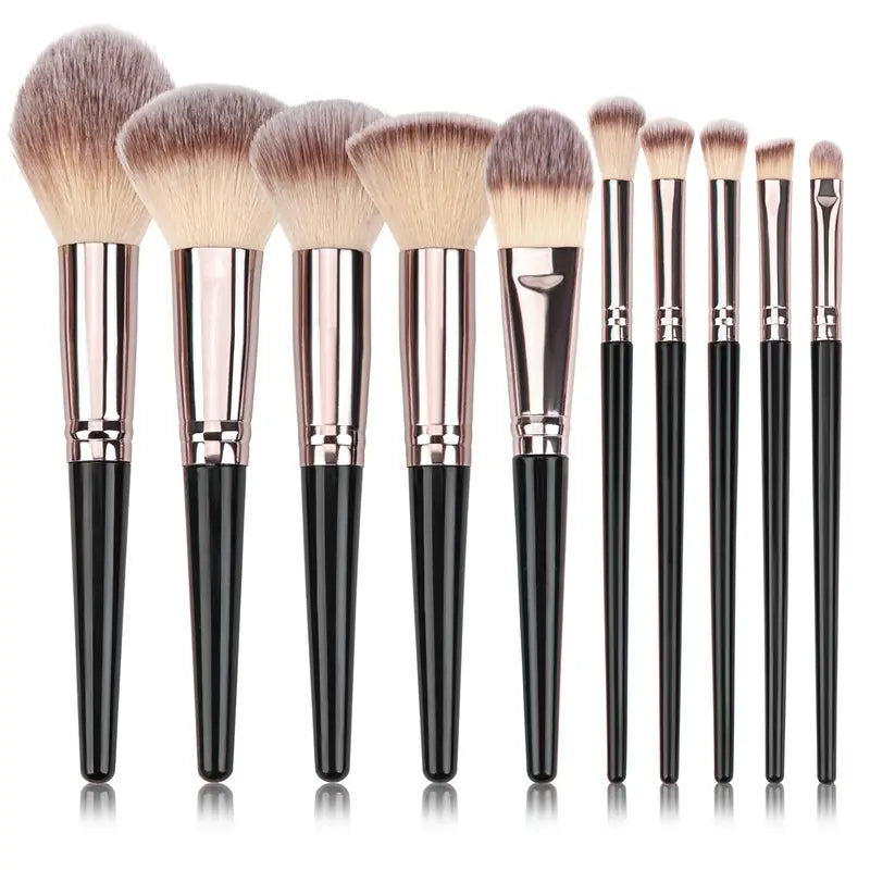Black Handle Makeup Brush Set - Vegan