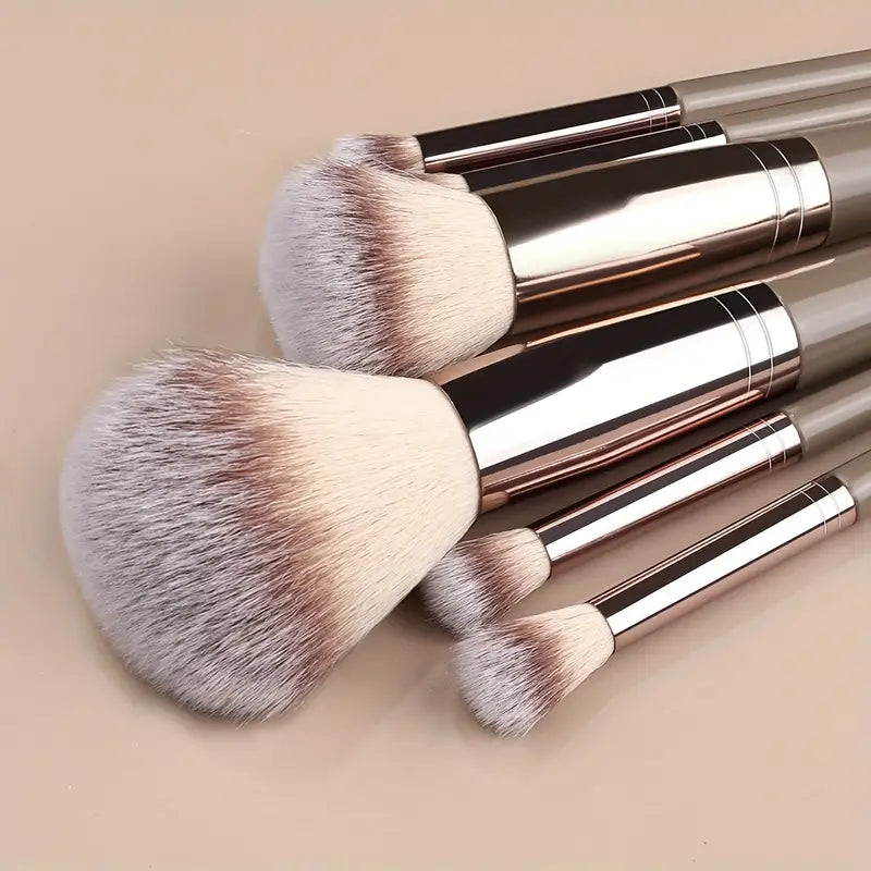 Champagne Handle Makeup Brush Set - Vegan