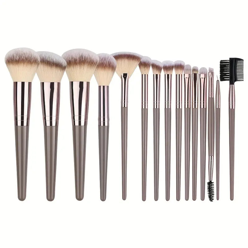 Champagne Handle Makeup Brush Set - Vegan