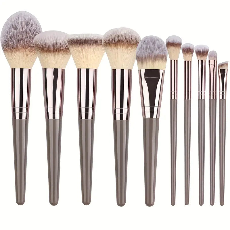 Champagne Handle Makeup Brush Set - Vegan