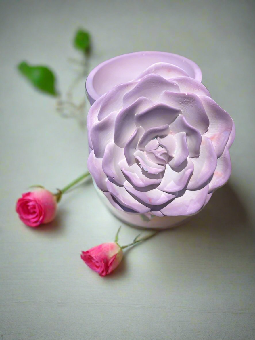rose candle jar