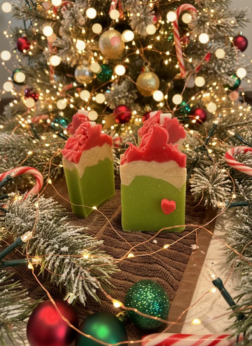 Grinch colour themed Soap