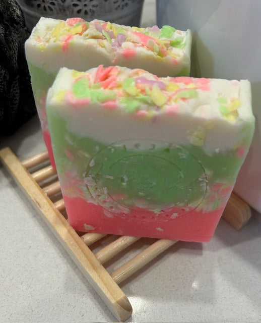 colourful handmade soaps by figjam fragranced with sandalwood ,figjamsoap